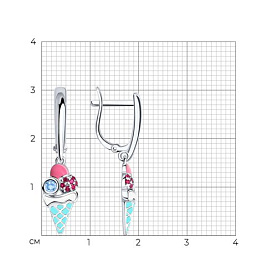 Серьги SOKOLOV - Серебро 925, Фианит, Эмаль (арт. 94022984)