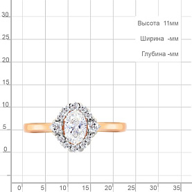 Кольцо Аквамарин - Серебро 925, Фианит (арт. 67284А.6)