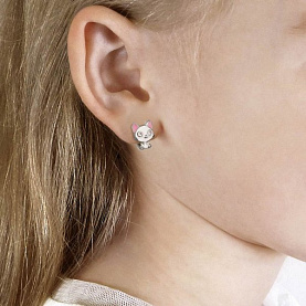 Серьги Аквамарин - Серебро 925, Эмаль (арт. 34762.5)