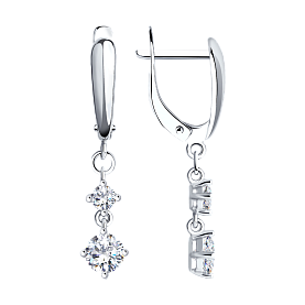 Серьги SOKOLOV - Серебро 925, Фианит (арт. 94022006)