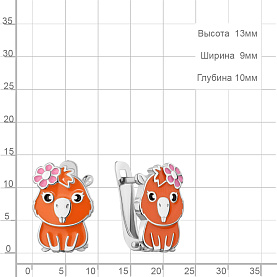 Серьги Аквамарин - Серебро 925, Эмаль (арт. 35245.5)