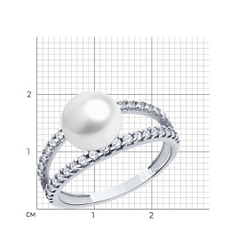 Кольцо SOKOLOV - Серебро 925, Жемчуг культивированный, Фианит (арт. 92014409)