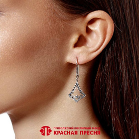 Серьги Красная пресня - Серебро 925 (арт. 33016784)