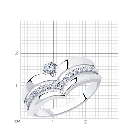 Кольцо SOKOLOV - Серебро 925, Фианит (арт. 94011839)