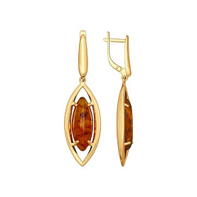 Серьги SOKOLOV - Серебро 925, Янтарь пресс. (арт. 83020027)