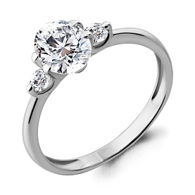 Кольцо Аквамарин - Серебро 925, Фианит (арт. 68352.5)