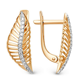 Серьги ЮФ Династия - Золото 585, Фианит (арт. 013462-1102)