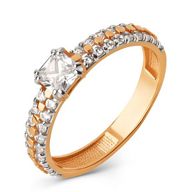 Кольцо ЮФ Династия - Золото 585, Фианит (арт. 024351-1102)