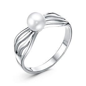 Кольцо Красная пресня - Серебро 925, Жемчуг культивированный (арт. 23314692Д)