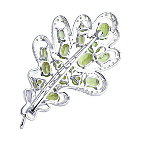 Брошь SOKOLOV - Серебро 925, Фианит, Хризолит (арт. 92040096)