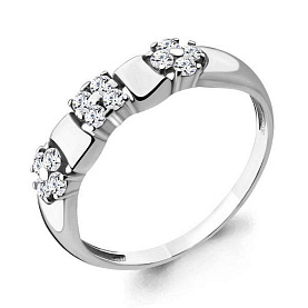 Кольцо Аквамарин - Серебро 925, Фианит (арт. 68021А.5)