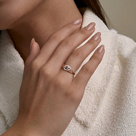 Кольцо SOKOLOV - Золото 585, Горный хрусталь, Фианит (арт. 717351)