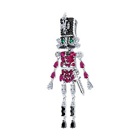 Серьга SOKOLOV - Серебро 925, Синтетический рубин, Фианит (арт. 94170333)