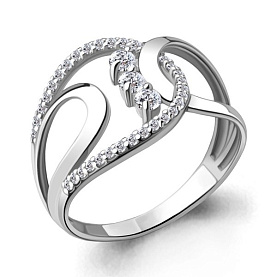 Кольцо Аквамарин - Серебро 925, Фианит (арт. 65736А.5)