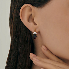 Серьги SOKOLOV - Серебро 925, Гранат, Фианит (арт. 92023186)