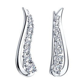 Серьги SOKOLOV - Серебро 925, Фианит (арт. 94021849)