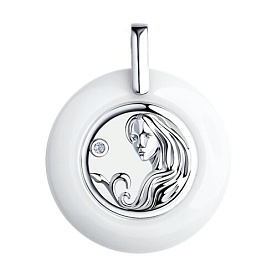 Подвеска Diamant - Серебро 925, Керамика, Фианит (арт. 94-130-00575-1)