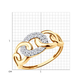 Кольцо SOKOLOV - Золото 585, Фианит (арт. 019833)