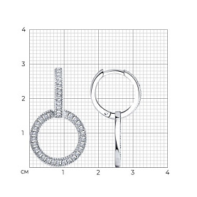 Серьги SOKOLOV - Серебро 925, Фианит (арт. 94025996)