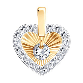 Подвеска SOKOLOV - Золото 585, Фианит (арт. 036920)