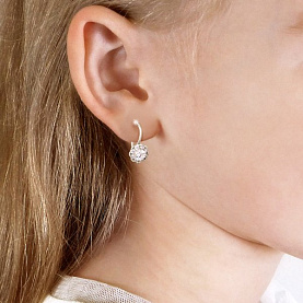 Серьги Аквамарин - Серебро 925, Фианит (арт. 40965А.5)