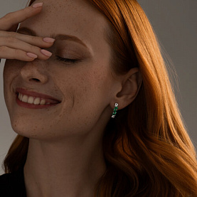 Серьги SOKOLOV - Серебро 925, Агат, Фианит (арт. 92022459)