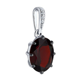 Подвеска Diamant - Серебро 925, Гранат, Фианит (арт. 94-330-02054-2)