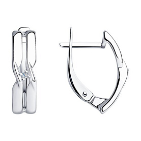 Серьги SOKOLOV - Серебро 925, Бриллиант, Бриллиант голубой, Бриллиант коньячный (арт. 87020010)