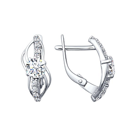 Серьги SOKOLOV - Серебро 925, Фианит (арт. 94020401)