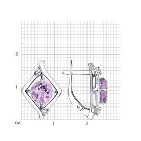 Серьги Diamant - Серебро 925, Аметист (арт. 94-320-00603-2)