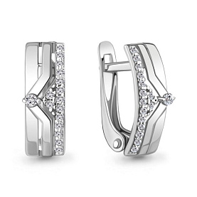 Серьги Аквамарин - Золото 585, Фианит (арт. 45312А.2)