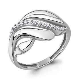 Кольцо Аквамарин - Серебро 925, Фианит (арт. 600856А.5)