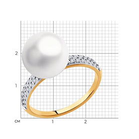 Кольцо SOKOLOV - Золото 585, Swarovski , Жемчуг культивированный (арт. 791167)