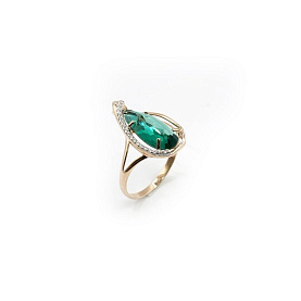 Кольцо ЮФ Династия - Золото 375, Синтетический турмалин, Фианит (арт. 000391-5392)