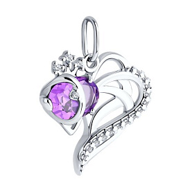 Подвеска SOKOLOV - Серебро 925, Синтетический ситалл , Фианит (арт. 92030784)