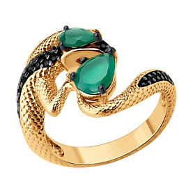 Кольцо SOKOLOV - Серебро 925, Агат, Фианит (арт. 92014564)