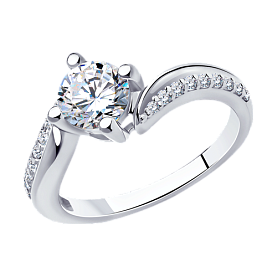 Кольцо SOKOLOV - Серебро 925, Фианит (арт. 94010495)