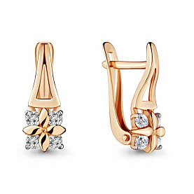 Серьги Аквамарин - Золото 375, Фианит (арт. 46672.8)