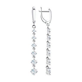 Серьги SOKOLOV - Серебро 925, Фианит (арт. 94022010)