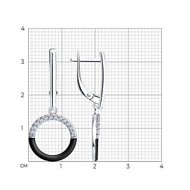 Серьги Diamant - Серебро 925, Фианит, Эмаль (арт. 94-121-00241-2)