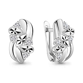 Серьги Аквамарин - Серебро 925, Фианит (арт. 49131А.5)