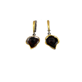 Серьги Янтарная волна - Серебро 925, Янтарь (арт. 821931к)