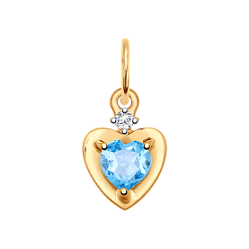 Подвеска SOKOLOV - Золото 375, Топаз, Фианит (арт. 37731649)