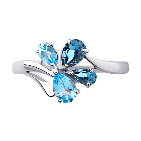 Кольцо SOKOLOV - Серебро 925, Топаз, Топаз лондон (арт. 92011824)