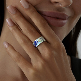 Кольцо SOKOLOV - Серебро 925, Фианит, Эмаль (арт. 94012402)