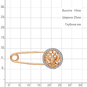 Булавка Аквамарин - Серебро 925, Фианит (арт. 71513А.6)