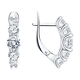 Серьги SOKOLOV - Серебро 925, Фианит (арт. 94027292)