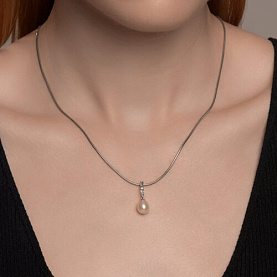 Подвеска SOKOLOV - Серебро 925, Жемчуг культивированный, Фианит (арт. 92030790)