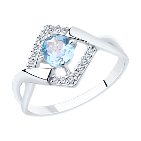 Кольцо Diamant - Серебро 925, Топаз, Фианит (арт. 94-310-00380-1)