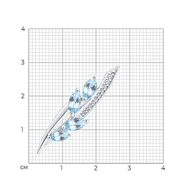 Брошь Diamant - Серебро 925, Топаз, Фианит (арт. 94-340-00668-1)